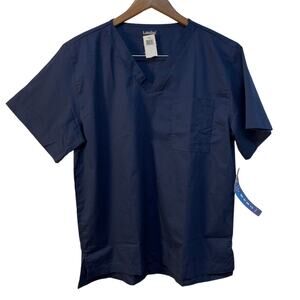 Landau All Day Unisex Short Sleeve V-Neck‎ Scrub Color Navy Blue Size M